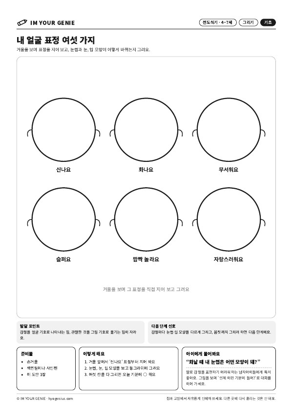 내 얼굴 표정 여섯 가지 미리보기